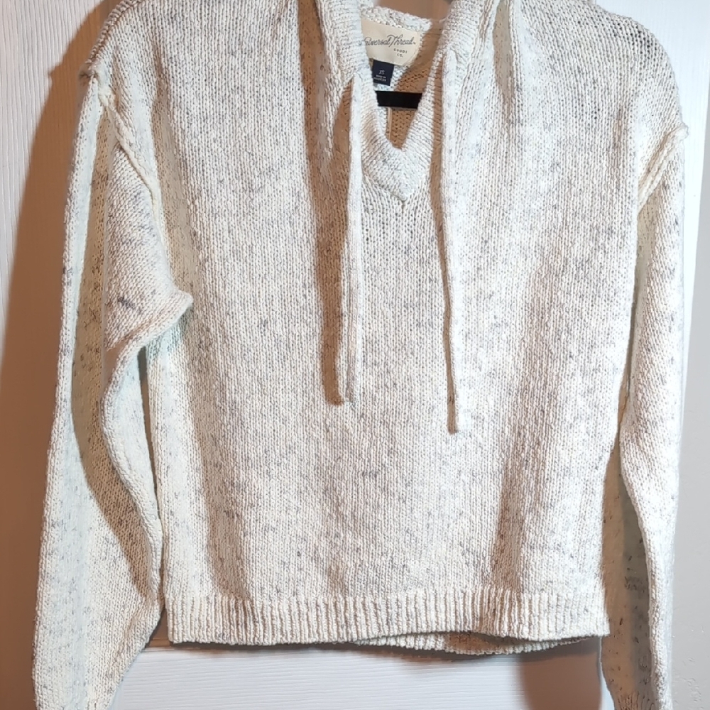 Goodthreads Cream V-Neck Sweater Textured Knit
